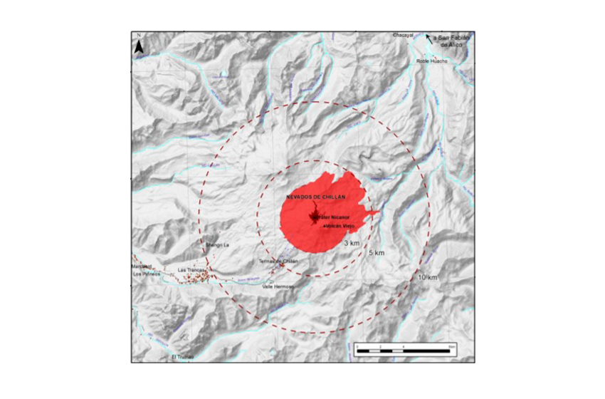  SERNAGEOMIN aumenta zona de peligro alrededor del complejo volcánico nevados de Chillán