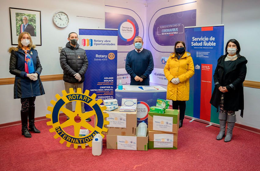  Servicio de Salud Ñuble recibió donación del Rotary Club Chillán para cuidado de los equipos sanitarios