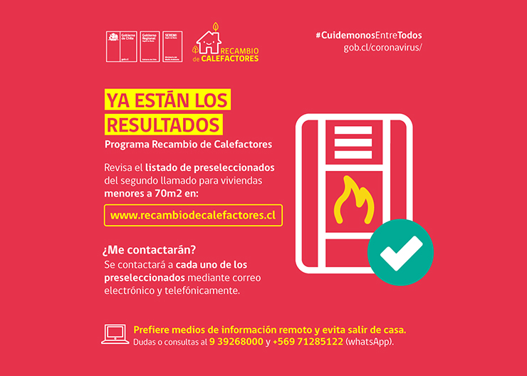  Se publica el segundo listado de preseleccionados del Programa Recambio de Calefactores para las comunas de Chillán y Chillán viejo