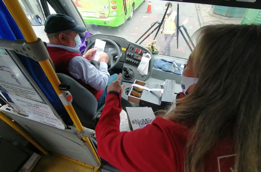  Conductores de locomoción colectiva de Chillán adhieren a tarea de erradicar la violencia contra la mujer